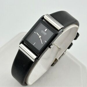 Citizen Eco-Drive All Black Axiom Date 17mm Ladies Tank watch